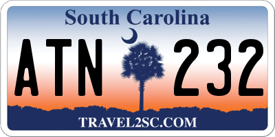 SC license plate ATN232
