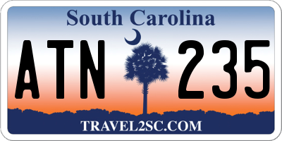 SC license plate ATN235