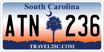 SC license plate ATN236