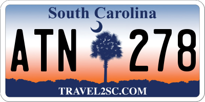 SC license plate ATN278