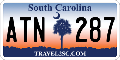 SC license plate ATN287