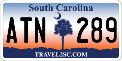 SC license plate ATN289
