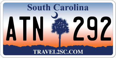 SC license plate ATN292