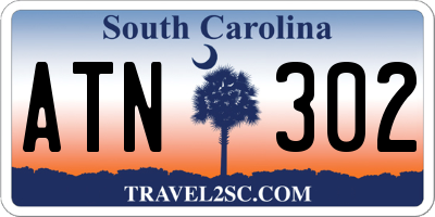 SC license plate ATN302