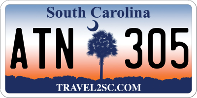 SC license plate ATN305
