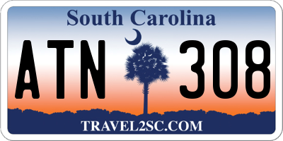 SC license plate ATN308