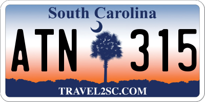 SC license plate ATN315