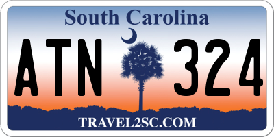 SC license plate ATN324