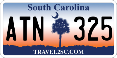SC license plate ATN325