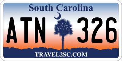 SC license plate ATN326