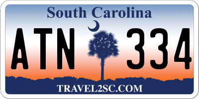 SC license plate ATN334