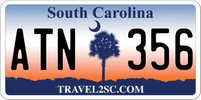SC license plate ATN356