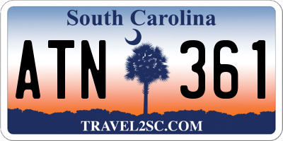 SC license plate ATN361