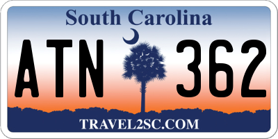 SC license plate ATN362
