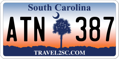 SC license plate ATN387