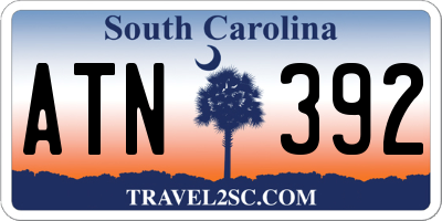 SC license plate ATN392