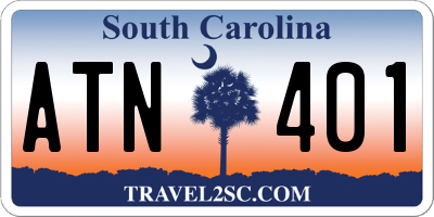 SC license plate ATN401