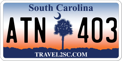 SC license plate ATN403
