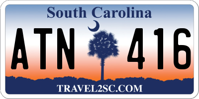 SC license plate ATN416