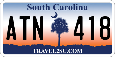 SC license plate ATN418