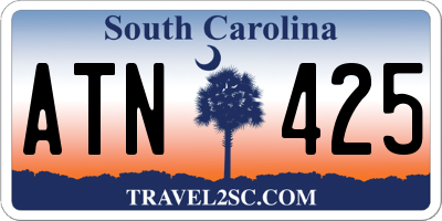 SC license plate ATN425
