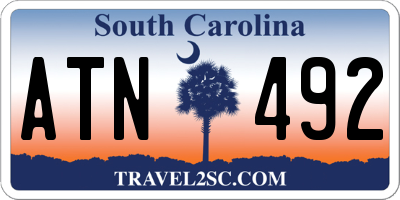 SC license plate ATN492