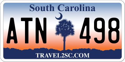 SC license plate ATN498