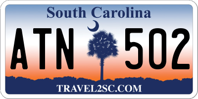 SC license plate ATN502