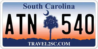 SC license plate ATN540
