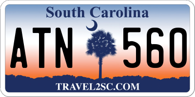 SC license plate ATN560
