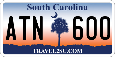 SC license plate ATN600