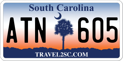 SC license plate ATN605