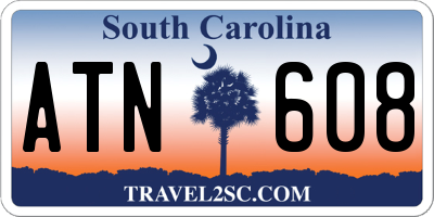 SC license plate ATN608