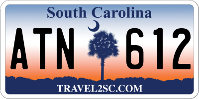 SC license plate ATN612