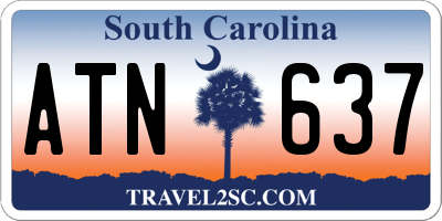 SC license plate ATN637