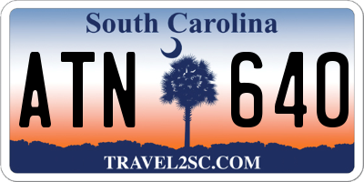 SC license plate ATN640