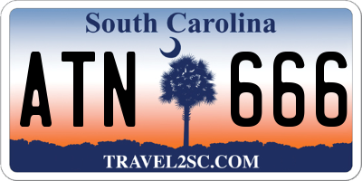 SC license plate ATN666