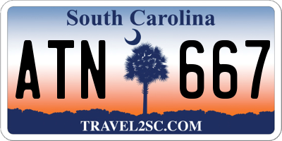 SC license plate ATN667