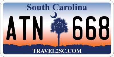 SC license plate ATN668