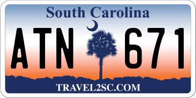SC license plate ATN671