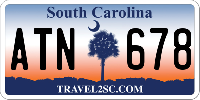 SC license plate ATN678