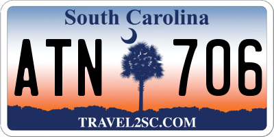 SC license plate ATN706