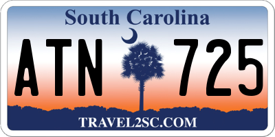 SC license plate ATN725