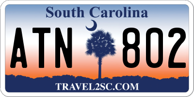 SC license plate ATN802