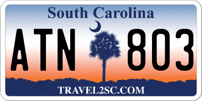 SC license plate ATN803