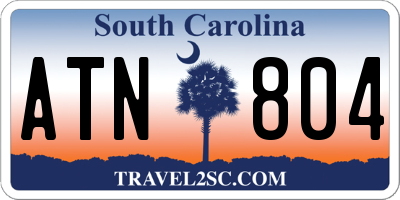 SC license plate ATN804