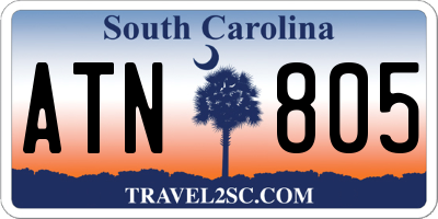 SC license plate ATN805