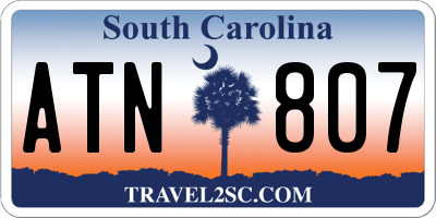 SC license plate ATN807