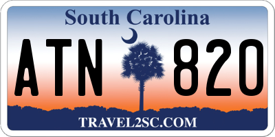 SC license plate ATN820