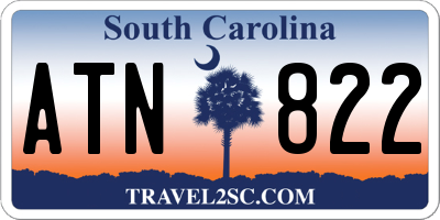 SC license plate ATN822